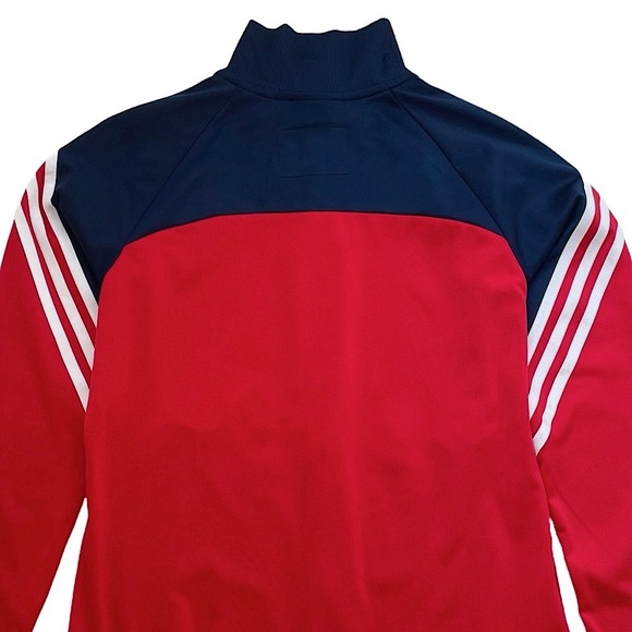 adidas Climalite Track Jacket, 3 Stripes, Full Zip, Red & Blue, Women’s Sz Small - Picture 5 of 6